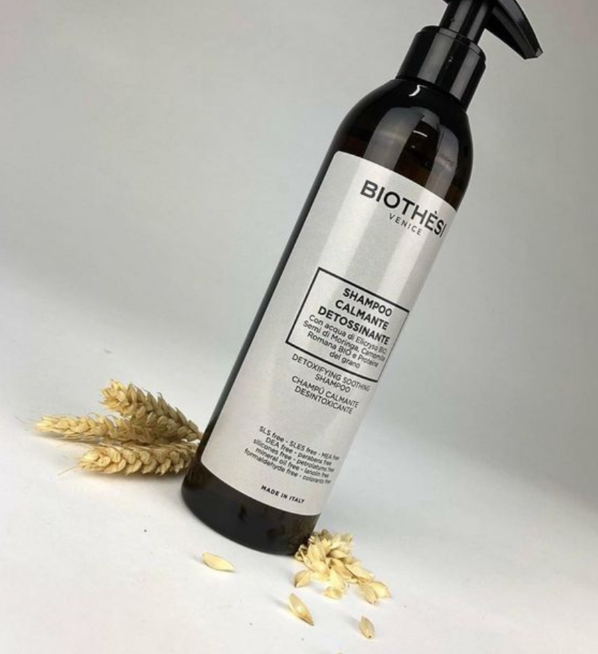 SHAMPOO CALMANTE DETOSSINANTE 🌱 Acqua di Elicryso BIO 🌱 Semi di Moringa 🌱 Camomilla Romana BIO 🌱 Proteine del grano
